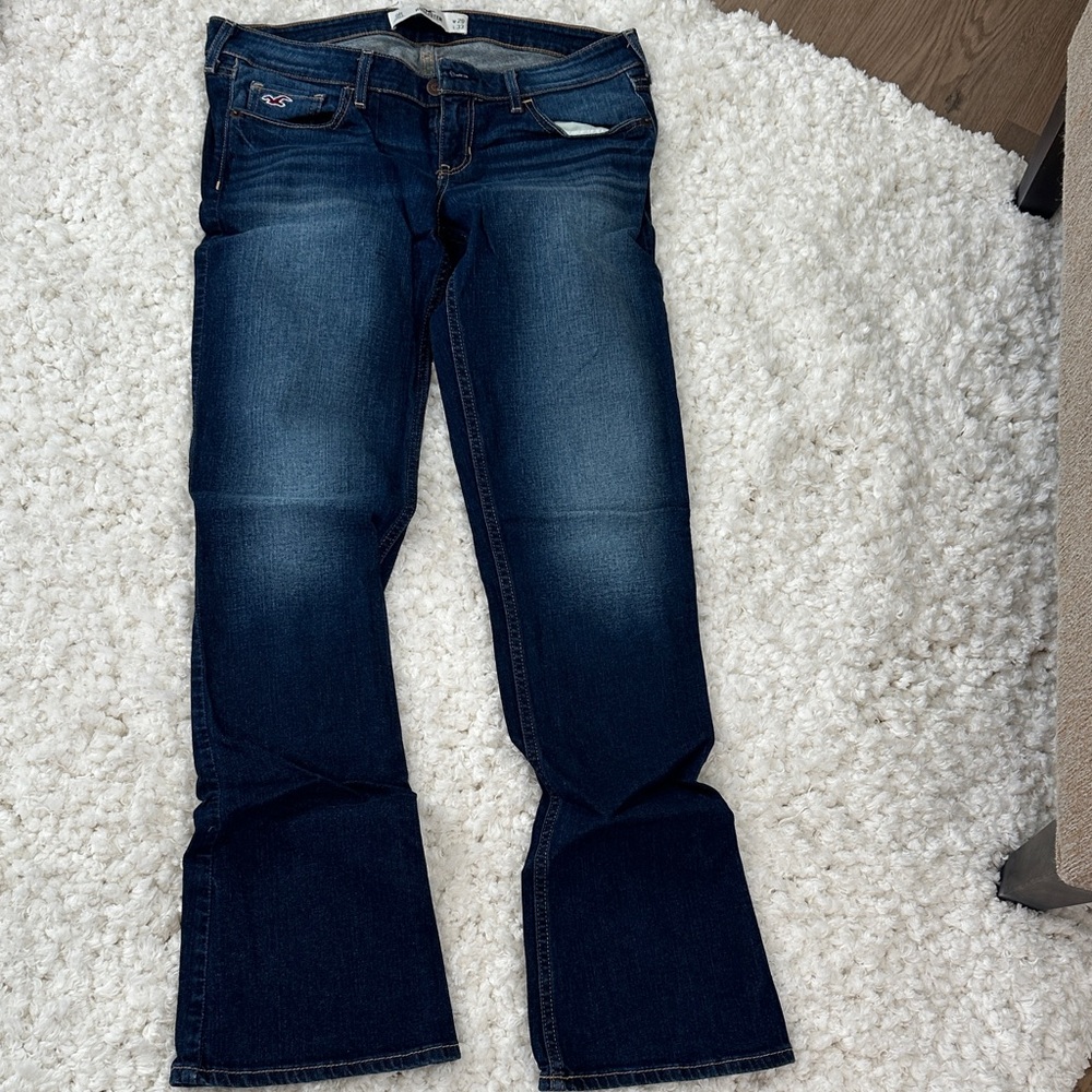 Hollister Women's Dark Blue Boot Cut Jeans